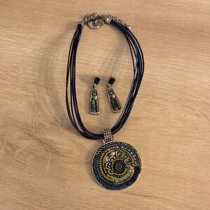 Elegant Multicolor Necklace and Earring Set